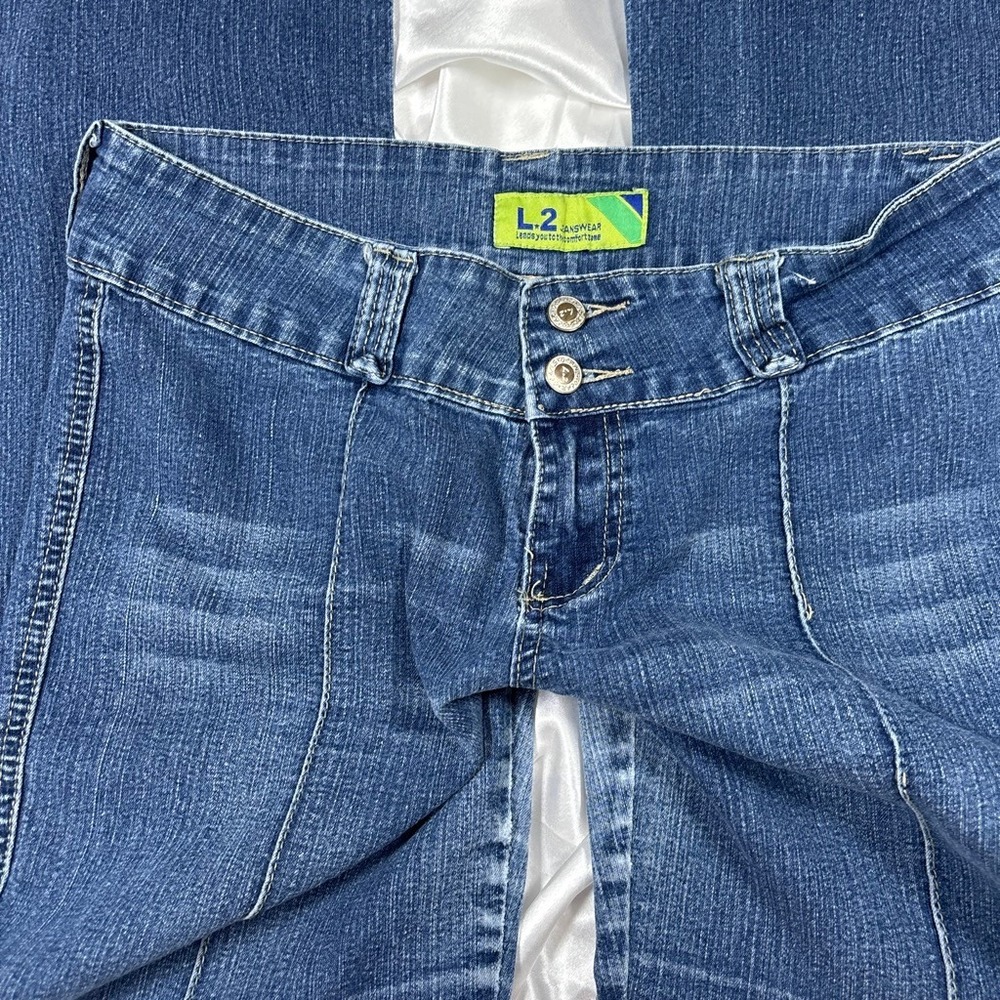 y2k vintage low rise Jeanswear Straight Leg Jeans Blue Seam Detail Size 13 - Picture 2 of 9